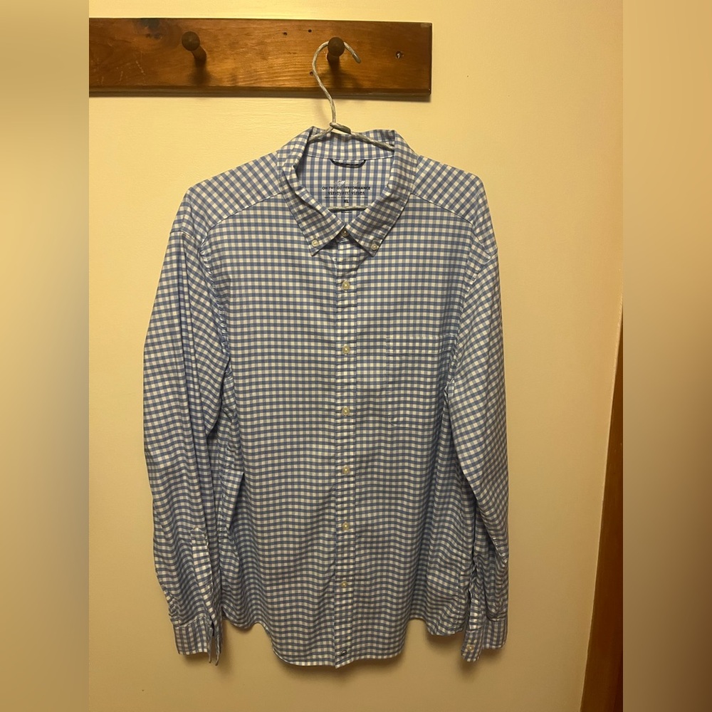 Vineyard Vines men’s On The Go Performance gingham shirt, XL